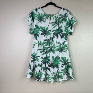 New ~ Salinas Bossa Tropical Palm Tree  Mini Dress Size M